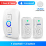 Smart Home Security Waterproof Wireless LED Light Doorbell Alarm with 32 Songs