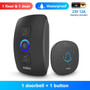 Smart Home Security Waterproof Wireless LED Light Doorbell Alarm with 32 Songs