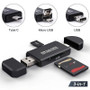 Memory Card Reader with 3 in 1 USB Type C/Micro USB 3.0 Adapter
