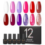 12Pcs/lot 7ml UV Pure Colors Semi Permanent Gel Nail Polish