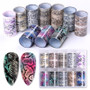 10PCS/Set Serpentine Leopard Flower Nail Foils Sticker for Nail Decoration