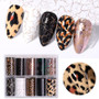 10PCS/Set Serpentine Leopard Flower Nail Foils Sticker for Nail Decoration