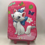 Lovely Cat 3D School Trolley Luggage Bag for Kids