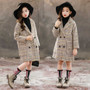 Fashion Plaid Winter Thick Woolen Jacket For Girl Kids