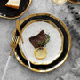 Fruit Salad Dessert Gold & Black Nordic Ceramic Porcelain Dinner Sets