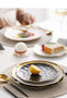 Fruit Salad Dessert Gold & Black Nordic Ceramic Porcelain Dinner Sets