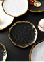 Fruit Salad Dessert Gold & Black Nordic Ceramic Porcelain Dinner Sets