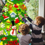 DIY Felt Christmas Tree With String Lights Wall Hanging Toys For Children