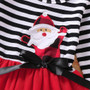 Toddler Baby Girls Santa Striped Print Tulle Dress+Headband Outfits for Christmas Party