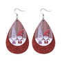 Fashion Teardrop Christmas Leather Earrings For Women