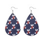 Fashion Teardrop Christmas Leather Earrings For Women