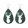 Fashion Teardrop Christmas Leather Earrings For Women