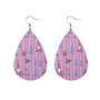 Fashion Teardrop Christmas Leather Earrings For Women