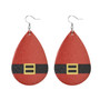 Fashion Teardrop Christmas Leather Earrings For Women