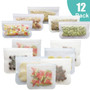 12Pcs/Set Fresh-keeping Reusable Silicone Food Bag