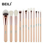 12pcs Rose Golden Natural Premium Foundation Eye Shadow Blush Powder Highlighter Concealer Makeup Brush Set