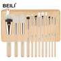 12pcs Rose Golden Natural Premium Foundation Eye Shadow Blush Powder Highlighter Concealer Makeup Brush Set