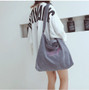 Foldable & Reusable Corduroy Canvas Tote Casual Shoulder Shopping Bag