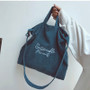 Foldable & Reusable Corduroy Canvas Tote Casual Shoulder Shopping Bag