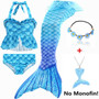 Swimmable Mermaid Tails With Monofin Swimsuit for Girls