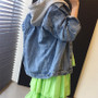 Hooded High Street Fashionable Women Outerwear Denim Jacket