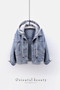 Single Breasted Vintage Street Wear Hooded Denim Jacket for Women