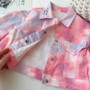 Embroidery Tie Dye Outwear Spring Autumn Denim Jackets for Kids