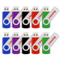 Colorful 10PCS/Pack USB Flash Drive Pendrive Metal Swivel Memory Stick Thumb Drives for Gifts