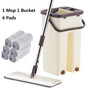 Wet or Dry Usage Magic Automatic Self Cleaning Hand-Free Wringing Floor Cleaning Mop and Bucket