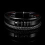 Genuine Leather Stainless Steel Bracelet Charms Punk Jewelry For Men