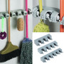 Popular Kitchen Wall Mounted Hanger Storage Rack 3-5 Position Kitchen Mop Brush Broom Organizer Holder Tool