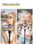 Illuminated Mount Lightweight Smartphone Tripod Selfie Stick Support for iPhone Android Phone