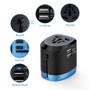 All in One International Universal Travel Power Adapter Socket Charger with 2 USB Ports