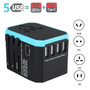 Universal 5 USB Travel Power Adapter Charger Wall Electric Plugs Sockets Converter for Mobile Phones