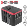 Universal 5 USB Travel Power Adapter Charger Wall Electric Plugs Sockets Converter for Mobile Phones