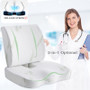 2 in 1 Optional Orthopedic Hemorrhoid Memory Foam Car/Office Chair Seat for Waist Support