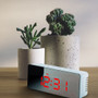 LED Digital Mirror Display Rectangle Desk Alarm Clock