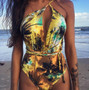 New Sexy One Piece Printed Backless Swimsuit
