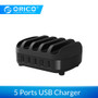 New 5 Port USB Charging Station Dock with Holder for iPhone Pad PC Kindle Tablet