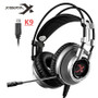 HOT Selling Virtual 7.1 Surround Sound Stereo Bass USB Gaming Headphones with LED Microphone for Computer Gamer