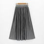 Women's Summer Pleated Ankle-Length Metallic Maxi Skirt