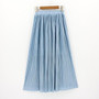 Women's Summer Pleated Ankle-Length Metallic Maxi Skirt