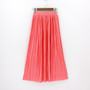 Women's Summer Pleated Ankle-Length Metallic Maxi Skirt