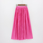 Women's Summer Pleated Ankle-Length Metallic Maxi Skirt