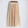 Women's Summer Pleated Ankle-Length Metallic Maxi Skirt