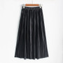 Women's Summer Pleated Ankle-Length Metallic Maxi Skirt