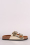 Metallic Patent Buckled Footbed Sandal
