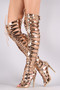 Patent Strappy Open Toe Lace-Up Gladiator Heel