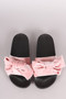 Qupid Velvet Bow Slide Sandal