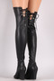 Qupid Stretch Chunky Heeled Over-The-Knee Boots